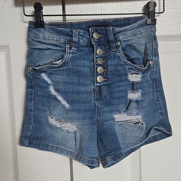 Denim Distressed Women's Shorts - Picture 9 of 16